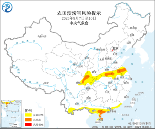 贵海国际 农业农村部、中国气象局联合发布农田渍涝害风险提示
